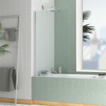 Aurlane - pare baignoire rabattable 70x130cm - profil� chrom� - verre tremp� 4mm - elementary