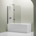 Pare baignoire vitre de baignoire paroi et 2 volets battants de baignoire en verre 6mm - 120x140x6cm ...