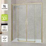 Superban - pare douche portes coulissantes en verre p 6mm l176 / 180h195 cm, profil chrome vzannes ...