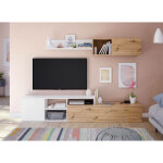 Dmora - paroi aménagée miami, meuble télé pour le salon, composition salon avec meuble haut et étagère, ... Dmora - paroi aménagée miami, meuble télé pour le salon, composition salon avec meuble haut et étagère, ...