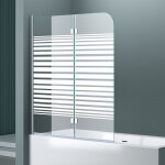 Sogood - doporro paroi de baignoire 120x140cm pare baignoire 2 volets montage r�versible verre tremp� ...