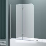 Sogood - doporro paroi de baignoire 120x140cm pare baignoire 2 volets montage r�versible verre tremp� ...