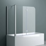 Sogood - doporro paroi de baignoire 80x120x140cm pare baignoire fixe plus 2 volets verre trempé transparent ... Sogood - doporro paroi de baignoire 80x120x140cm pare baignoire fixe plus 2 volets verre trempé transparent ...