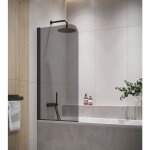 Badplaats - paroi baignoire torino 60 x 140 cm noir - verre noir
