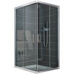 Idralite - parois cabine de douche angulaire coulissante verre transparent h 185 mod. alabama 70x90 cm ...