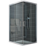 Idralite - parois cabine de douche angulaire coulissante verre transparent h 185 mod. alabama 80x100 ...