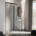 Idralite - parois cabine de douche angulaire avec easy - clean h 200 verre transparent 8 mm mod. prime ...