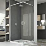 Idralite - parois cabine de douche angulaire verre transparent h 185 mod. junior 75x100 cm rectangulaire ...