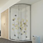 Idralite - parois cabine de douche demi - circulaire coulissante verre opaque h 198 mod. evolution 70x90 ...