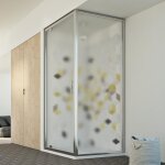 Idralite - parois cabine de douche pivotante verre opaque h 198 mod. cristal duo 1 porte 90x100 ouv. ...