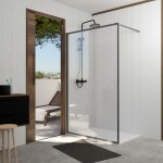 Aurlane - paroi de douche 120x200 cm - cadre et bras en aluminium finition gun metal - verre trempé 6 ... Aurlane - paroi de douche 120x200 cm - cadre et bras en aluminium finition gun metal - verre trempé 6 ...