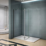 Aica sanitaire - paroi de douche 120x200cm avec retour pivotante 40cm et barre de fixation 45cm aica ...