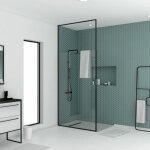 Aurlane - paroi de douche 120x203cm � structure noir mat extensible 203cm � 273cm stretchy