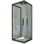 Forte - parois douche 3 c�t�s 90x90 coulisse noir matt kolors trio