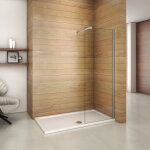 Paroi de douche 50x200cm paroi de douche à l'italienne aica verre anticalcaire avec barre de fixation ... Paroi de douche 50x200cm paroi de douche à l'italienne aica verre anticalcaire avec barre de fixation ...