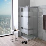 Kiamami valentina - paroi de douche 70x70 cristal s�rigraphi� 4mm profil� s�rigraphi� blanc venere
