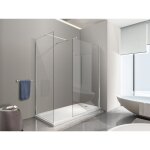 Nala - parois de douche de 8 mm type walk - in avec barre de soutien  t rversible h. 200 - 88 - 90 ...