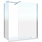 Giorgy - parois de douche de 8 mm type walk - in avec barre de soutien � t r�versible h. 200 ? 98 - 100 ...