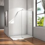 Aica sanitaire - paroi de douche aica 60x200cm en verre anticalcaire walk in paroi de fixation avec barre ...