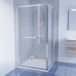 Cuisibane - paroi de douche d'angle 100x100 cm porte rentrante clever