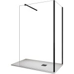 Giorgy - paroi de douche d'angle � l'italienne en verre transparent 8mm - cadre noir 100x100