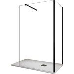 Giorgy - paroi de douche d'angle � l'italienne en verre transparent 8mm - cadre noir 80x100