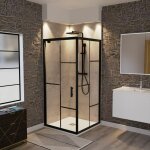 Paroi de douche d'angle avec porte pivotante 90x90 atelia