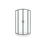 Vente - unique - paroi de douche d'angle avec receveur - noir - l80 x l80 x h192 cm - sidoa