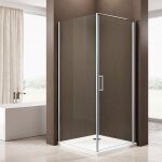 Paroi de douche d'angle, en verre véritable nano de 6mm ex416s - hauteur 195 cm - 100x100cm, sans receveur ... Paroi de douche d'angle, en verre véritable nano de 6mm ex416s - hauteur 195 cm - 100x100cm, sans receveur ...