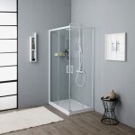 Kiamami valentina - paroi de douche avec chassis blanc 70x90 cm venere