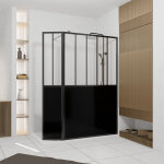 Aurlane - paroi de douche façon verrière avec volet pivotant - 120 + 40x200 cm - verre transparent et ... Aurlane - paroi de douche façon verrière avec volet pivotant - 120 + 40x200 cm - verre transparent et ...