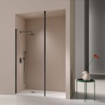Kassandra - paroi de douche fixe fresh levante profil noir mat 80 cm sans sérigraphie Kassandra - paroi de douche fixe fresh levante profil noir mat 80 cm sans sérigraphie