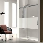 Kassandra - paroi de douche fixe + porte coulissante glasé verre sérigraphié 120 cm sans paroi latérale ... Kassandra - paroi de douche fixe + porte coulissante glasé verre sérigraphié 120 cm sans paroi latérale ...