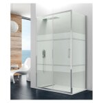 Gme - paroi de douche frontal avec lat�rale fixe prestige verre s�rigraphi� mesure frontal 117, 4 - 120, ...