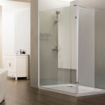 Calypso - paroi de douche italienne 120 + 40 x 200cm verre 8 mm avec volet pivotant