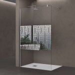 Doporro paroi de douche � l'italienne 140cm bremen02dm pare douche avec stabilisateur rond verre de s�curit� ...