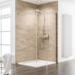 Paroi de douche � l'italienne coulissante, 120 x 200 cm, verre 8 mm, profil� aspect chrom�, paroi walk ...