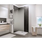 Paroi de douche � l'italienne, profil� aspect chrom�, paroi fixe walk in, newstyle schulte traitement ...