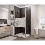Paroi de douche � l'italienne avec retour pivotant, profil� aspect chrom�, paroi fixe walk in style industriel ...