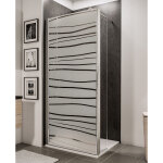 Paroi de douche  l'italienne avec retour pivotant, profil aspect chrom, paroi fixe walk in style industriel ...