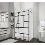 Paroi de douche à l'italienne schulte newstyle atelier - profilé noir à clipser - paroi fixe walk in ... Paroi de douche à l'italienne schulte newstyle atelier - profilé noir à clipser - paroi fixe walk in ...