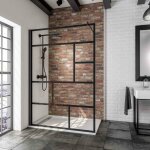 Paroi de douche à l'italienne schulte newstyle atelier - profilé noir à clipser - paroi fixe walk in ... Paroi de douche à l'italienne schulte newstyle atelier - profilé noir à clipser - paroi fixe walk in ...