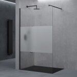 Paroi de douche � l'italienne transparent avec bande opaque 110cm pare - douche bremen01ms 110x200cm ...
