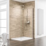 Paroi de douche  l'italienne, verre 8 mm, paroi fixe walk in, profil aspect chrom, masterclass, schulte, ...