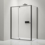 Bernstein - paroi de douche noire mat verre 6mm cabine de douche int�grale parre douche angle portes ...