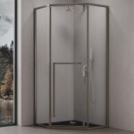 Paroi de douche pentagonale cabine de douche en verre transparent esg nano anti - calcaire ravenna68k ...