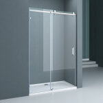 Porte de douche transparent pour niche 110cm paroi de douche avec porte coulissante teramo4 - 2 en verre ...