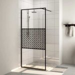 Vidaxl ? paroi de douche en verre esg transparent 100x195 cm ? �paisseur 5 mm ? cadre noir r�glable ? ...