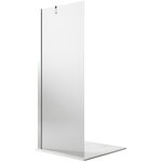 Idralite - paroi douche en verre transparent avec traitement anticalcaire h 190 mod walk in flip 60 cm ...