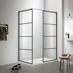 Rue du bain - paroi de douche walk in verre 140x90 cm profil�s noir mat - bora
